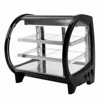 Countertop display fridge - 188L - 718mm - Double glazing - square - with 2 shelves - rear sliding glass doors