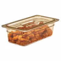 (6 szt.) CAMBRO | Pokrywa GN 1/3 H-PAN™ – płaska – odporna na wysoką temperaturę – z uchwytem – bursztynowa