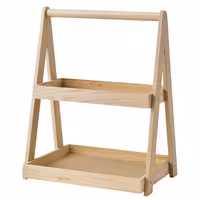 Açık Büfe Teşhir Standı - VALO - Ahşap (Meşe) - Kahverengi - köşeli - 350x265x445mm - Alt seviye: GN 1/2, üst seviye: GN 1/3 ile uyumlu