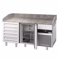 Stół chłodniczy do pizzy PREMIUM – 1550 x 800 mm – z 1 drzwiami i 5 szufladami