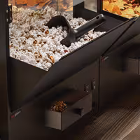 Commercial Popcorn Machine with Nacho Warmer - 1.31kW - 5kg/h - with 1 kettle - Black