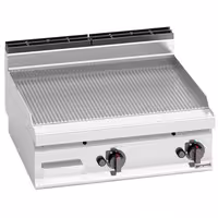 Fry Top Gas Professionale - 13,8 kW - Rigato - Superficie di cottura: 795x500mm