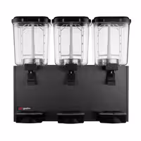 Commercial Juice Dispenser - 3x polycarbonate tanks with tap & paddle agitation - 3x 18 Litres - 700W - Black - incl. drip tray