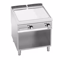 Chapa elétrica - 13,2 kW - Mista (lisa/ranhurada) - Superfície de cozedura: 800x900mm - incl. estrutura de suporte