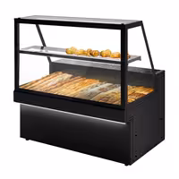 Patisserie Counter TORONTO - 1500x800mm - black front - 1 glass shelf - LED lighting - granite worktop