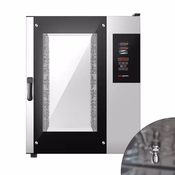 Bakery-Electric Commercial Combi Oven - Digital Controls - 10x EN 600x400 - incl. Inner rack, Core temperature probe, HACCP monitoring, USB