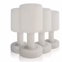 (4 pcs) LED Table Lamp - FINN MINI - Rechargeable - Cordless - 3-step dimmable - Ø120mm - White - with Charging Dock