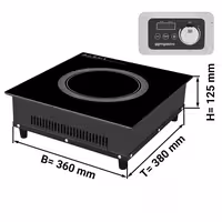 Indukcijas plīts - 3,5 kW 230 V - iebūvējama - 360x380x125 mm