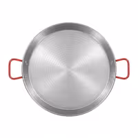 Tava za paellu – Ø 600 mm – čelik s ugljikom – crvene ručke