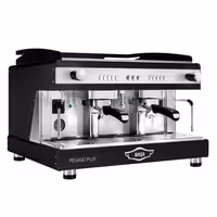 WEGA | PEGASO PLUS - Siebträgermaschine - 2 Gruppig - 3,7 kW - mit Milchaufschäumern & Heißwasser - Schwarz