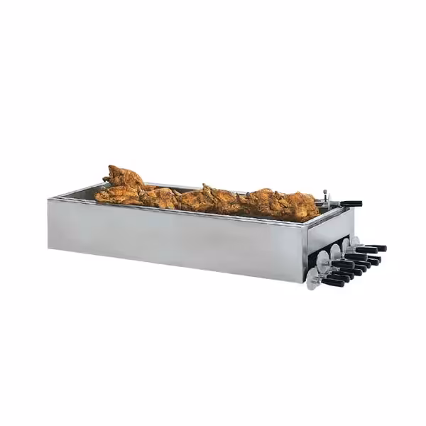 Drip Tray for Chicken with Skewer Holder - for Rotisserie Grills