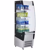 Commercial multideck display fridge - Open front - 494mm - 220L - with 3 shelves - incl. night blind