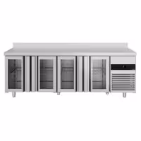 Commercial Counter Fridge PREMIUM - 2300x700mm - glass doors - with upstand