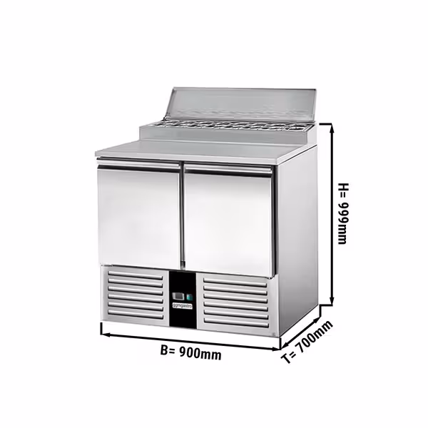 Zubereitungstisch Mini PREMIUM - 900mm - für 5x GN 1/6 - 2 Türen
