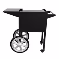 Commercial Popcorn Machine incl. Trolley - 1.46kW - 5kg/h - with 1 kettle - Black