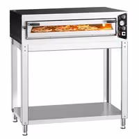 Electric Deck Pizza Oven - Single Deck - Refractory Stone Deck - 6 x Ø 35cm (13.8") - Mechanical Controls - up to 450°C - incl. Base frame