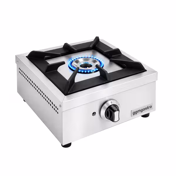 Ipari gáztűzhely - asztali - összteljesítmény: 5,5 kW - 1 égős - 700-as - 400x400x165 mm