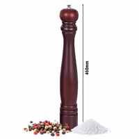 (2 kom) Set mlinaca za sol i papar - Drvo, Nehrđajući čelik (inox) - Visina: 460 mm - Smeđa