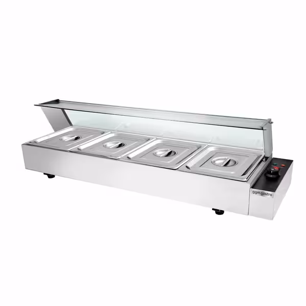 Toplovodna kupka stolna - 1,5 kW - 4x GN 1/2 - sa zaštitnim staklom