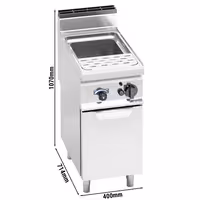 Plinsko kuhalo za tjesteninu sa slavinom za vodu - 30 litara - 10 kW - s ispusnom slavinom - AISI 316