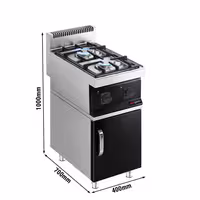 Plinski štednjak - Linija 700 - 400x700x1000 mm - 10 kW - 2 plamenika - samostojeći - zatvoreni ormarić s 1 vratima