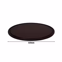 (12 adet) Düz Pizza Tabağı - Polietilen, Ø320mm, Oluklu/Kanallı Yüzey, Kahverengi
