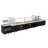 Carrello buffet freddo DANZIG - 1300mm - per 3x GN 1/1 - con scorrivassoio - Nero