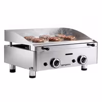 Plinski roštilj – s tvrdim kromiranim premazom – 6,2 kW – glatka – površina za kuhanje: 555 x 400 mm