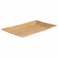 (6 pcs) Serving Tray - BAMBOO - Melamine - 345x215mm - Height: 30mm - Beige/White