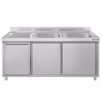 ECO umivaonik – 1600 x 600 mm – s košem za otpad i dvije zdjele s desne strane