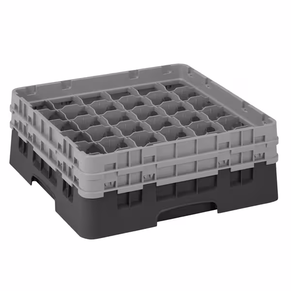 CAMBRO | CAMRACK® – Glasdiskkorg 1/1 – 36 fack – med 2 förlängare – 500x500 mm – Svart