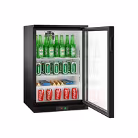 Barski hladnjak - 600 mm - 126 l - s 1 staklena vrata - crna