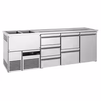 Direct Draw Beer Dispenser / Kegerator PREMIUM - 2500x700mm - 1 Solid Door & 5 Drawers