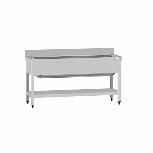 طاولة غسيل الأواني ECO - 1400x600mm - مع أرضية سفلية - مع حوض واحد