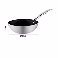 Wokpan - aluminium - Ø 240mm - hoogte: 80mm - anti‑aanbak - geschikt voor alle warmtebronnen (incl. inductie) - Teflon‑coating