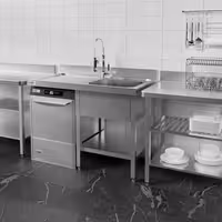 Pult za pranje za perilicu posuđa - 1200x700 mm - s 1 koritom desno