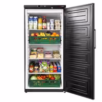 Szafa chłodnicza magazynowa ECO – 600 L – z 1 drzwiami – wewnętrzna strona drzwi z tworzywa sztucznego – czarna