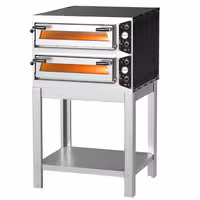 Electric Deck Pizza Oven - Twin Deck - Refractory Stone Deck - 4+4 x Ø 30cm (12") - incl. Base frame