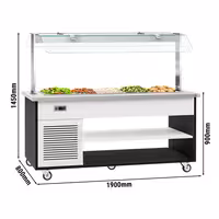 Carrinho de buffet frio DANZIG - 1900mm - para 5x GN 1/1