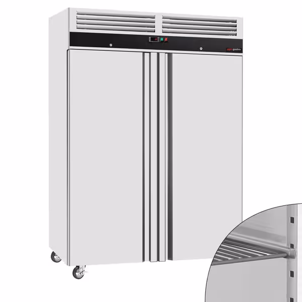 Szafa mroźnicza ECO – stal nierdzewna – 1200 L – z 2 drzwiami
