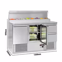 Pripremni rashladni pult ECO - 1368x700 mm - 2 vrata i 2 ladice - za 8x GN 1/6
