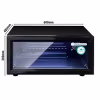 GASTRO-COOL | Hladnjak sa staklenim vratima ECO - 600 mm - 25 l - od 0 °C do +10 °C - s 1 staklena vrata - statičko hlađenje, LED rasvjeta, ručno odmrzavanje - crna