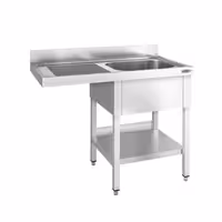Pult za pranje za perilicu posuđa - 1200x600 mm - s 1 koritom desno