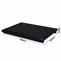 Daska za rezanje s utorom za sok HACCP - 400x305 mm - Debljina: 20 mm - polietilen (HDPE 500) - Crna - Periva u perilici posuđa - Protuklizna