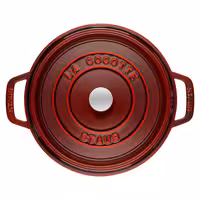 STAUB | Cocotte Round Enamelled Cast Iron Casserole Dish – Ø 180 mm – Grenadine Red