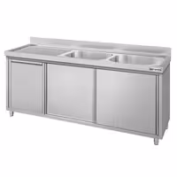 ECO umivaonik – 1800 x 600 mm – s košem za otpad i 2 umivaonika s desne strane