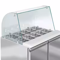 Pult za pripremu salate ECO - 900 mm - 2 vrata - s visokom staklenom nadogradnjom za 2x GN 1/1 & 3x GN 1/6
