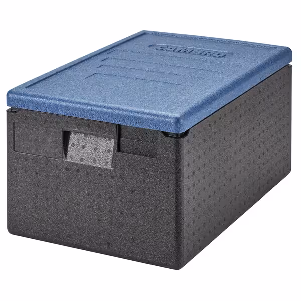 CAMBRO | CAM GOBOX® - GN 1/1 - صندوق تحميل علوي - أسود - غطاء أزرق ثلجي