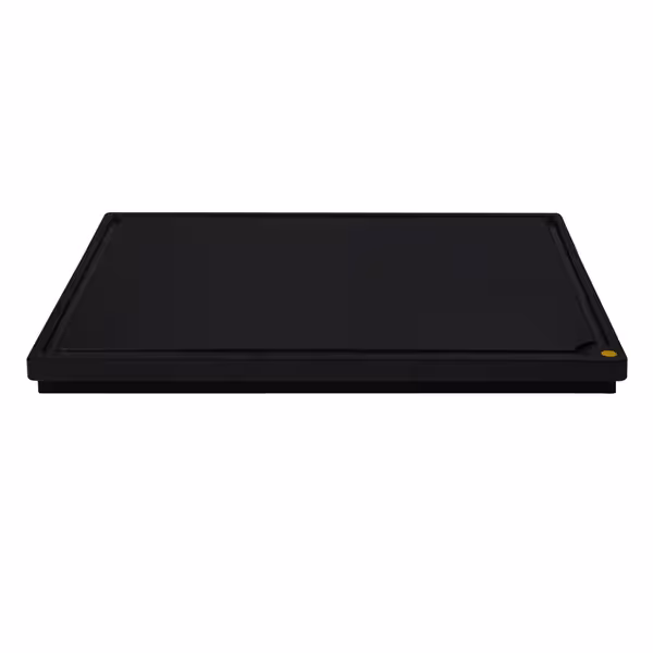 Daska za rezanje s utorom za sok HACCP - 530x325 mm - Debljina: 20 mm - polietilen (HDPE 500) - Crna - Periva u perilici posuđa