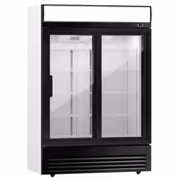 Commercial Beverage Display Fridge - 1295mm - 880 Litres - with 2 sliding glass doors - LED lighting - digital controller with temperature display - Black - Temperature range 2 to 8 °C